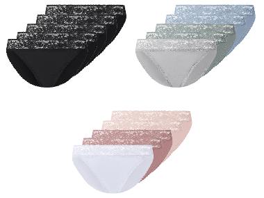 ESMARA® Lot de 5 culottes à dentelle femme