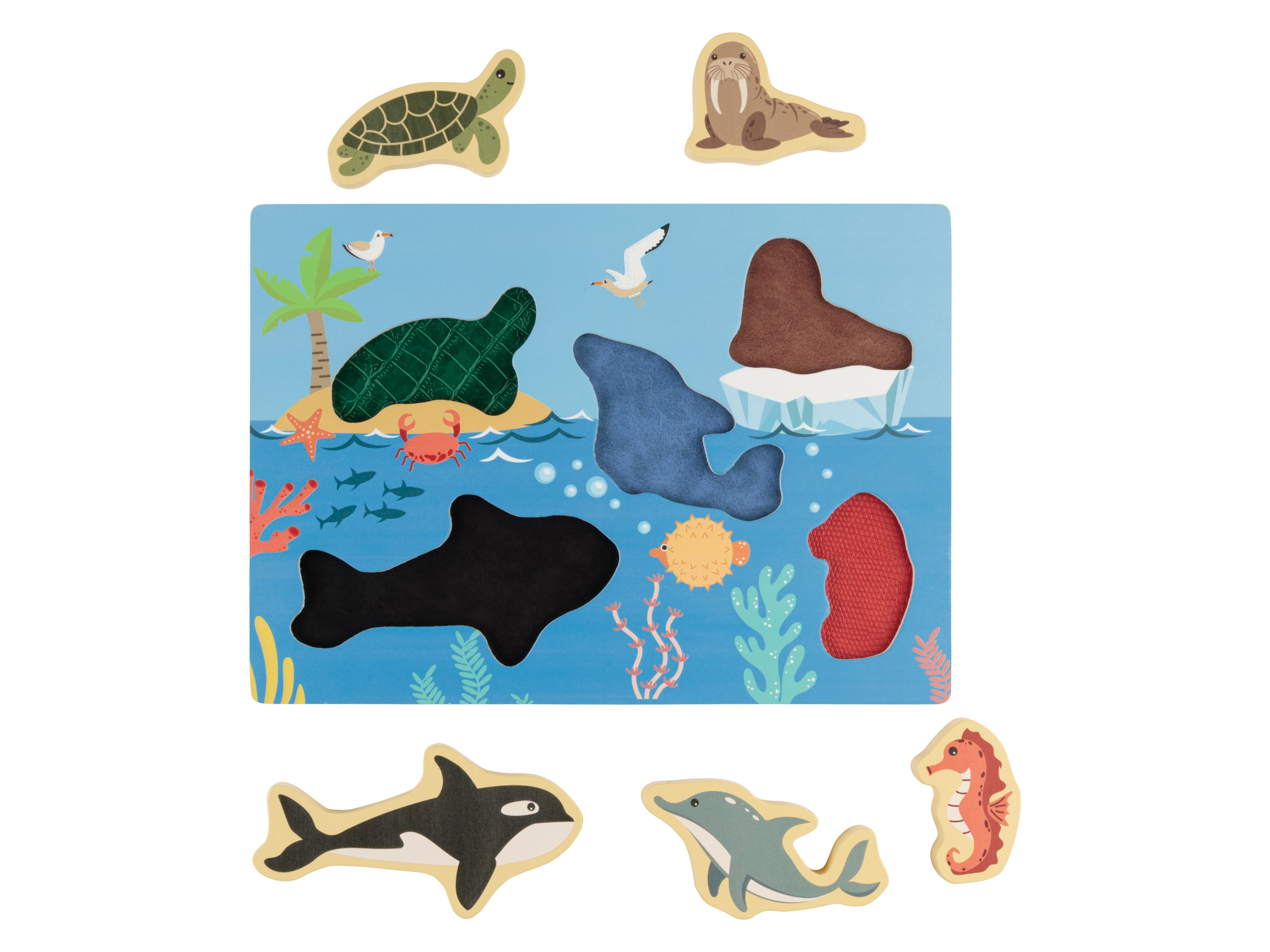 lupilu® Livre tactile ou puzzle tactile (puzzle tactile animaux marins)