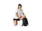 Femme en t-shirt et short avec sac à dos Crivit.
