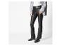 Pantalon en cuir noir à jambes larges.