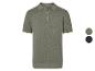 Polo en maille, vert olive et noir.