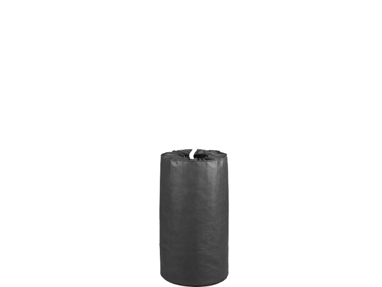 Sac de plantation noir en non-tissé avec cordon de serrage.