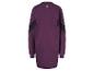Robe pull violette de Jette Sport avec des détails noirs.