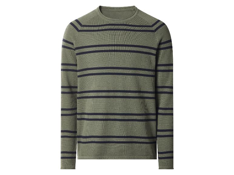 Pull vert homme à rayures bleu marine