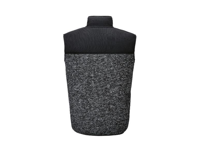 Gilet homme avec col noir et corps chiné gris et noir, vue de dos