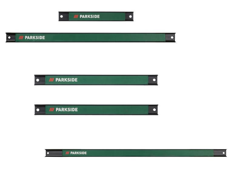 Ensemble de barres magnétiques Parkside de différentes tailles.