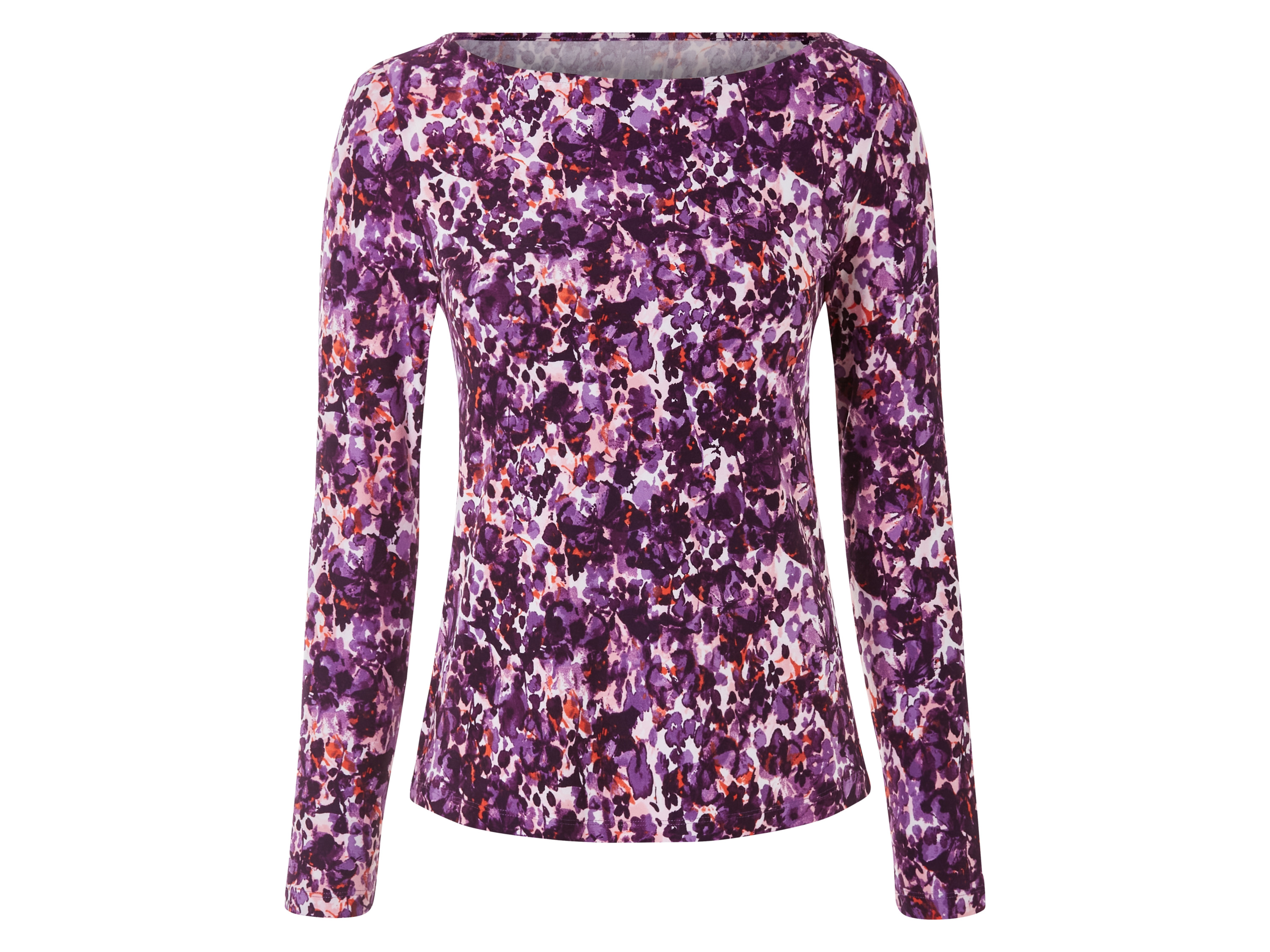 esmara® T-shirt manches longues femme  (Motif violet, S(34/36))