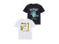Deux t-shirts Pokémon : Pikachu et Squirtle.