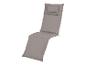 Un fauteuil inclinable gris avec un coussin pour la tête.