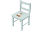 Chaise d'enfant en bois bleu clair avec imprimé renard