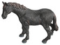 Un jouet de cheval en plastique noir.