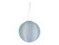 Lanterne solaire ronde bleue suspendue, décoration extérieure.