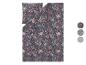 Parure de lit avec taie d'oreiller assortie, motif floral de roses mauves et grises.