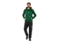 Homme en sweat-shirt à capuche vert Parkside et pantalon de travail noir.