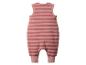 Combinaison bébé rayée rose et blanc.