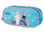 Une trousse Frozen bleue avec Elsa et Anna.