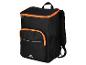Sac à dos Crivit noir avec des détails orange.