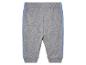 Pantalon de jogging gris avec des détails bleus.