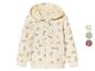 Un sweat-shirt à capuche blanc pour enfant avec un motif arc-en-ciel.