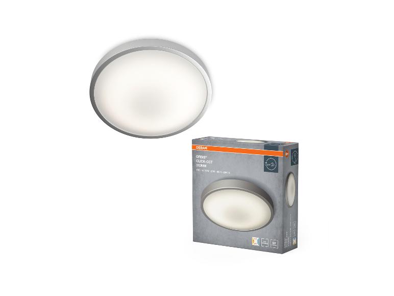 Plafonnier rond avec emballage présentant le même luminaire