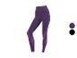 Legging de sport violet avec détails texturés et options de couleur.