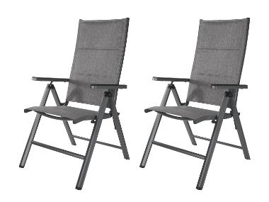 LIVARNO home Lot de 2 chaises hautes en aluminium Toronto, anthracite