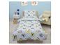 Parure de lit enfant avec motifs de chiens et les textes «Let's Play», «Hello», «Hooray».