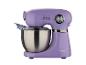 Robot pâtissier de couleur lilas Bergner avec un bol en acier inoxydable.