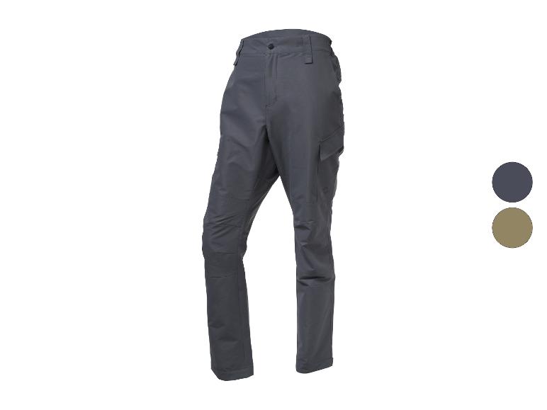 Pantalon de trekking gris pour homme avec poches cargo et genoux renforcés.