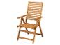 Chaise de jardin pliante en bois avec dossier haut et accoudoirs