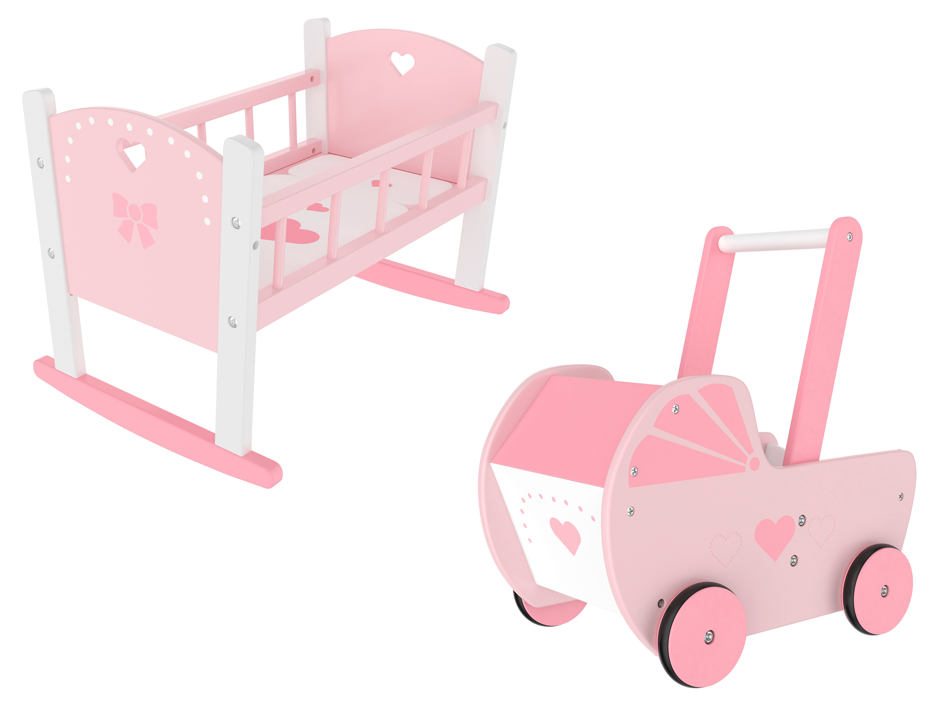 Playtive Berceau ou landau de poupée en bois