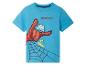 T-shirt bleu Spider-Man pour enfant avec impression de toile d'araignée.
