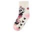 Chaussette douce et blanche avec motif Minnie Mouse et détails roses.