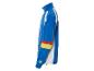 Veste de survêtement bleue Lidl à bandes blanches et colorées.