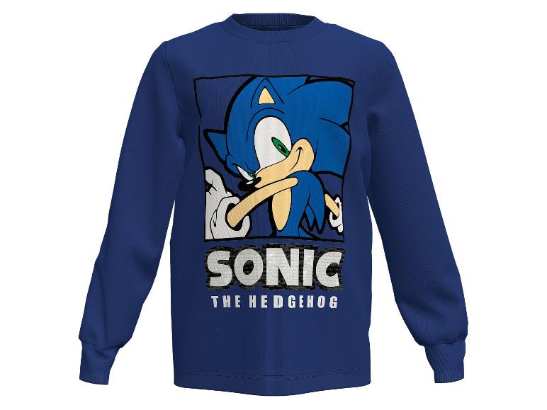 Sweat-shirt enfant bleu marine à manches longues avec imprimé Sonic The Hedgehog