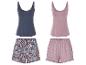 Pyjamas : hauts en jersey et shorts, imprimés fleuris et pois.