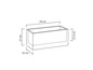 Diagramme d'un pot de fleurs rectangulaire.