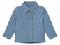 Chemise bébé bleu, manches longues, boutons en bois.