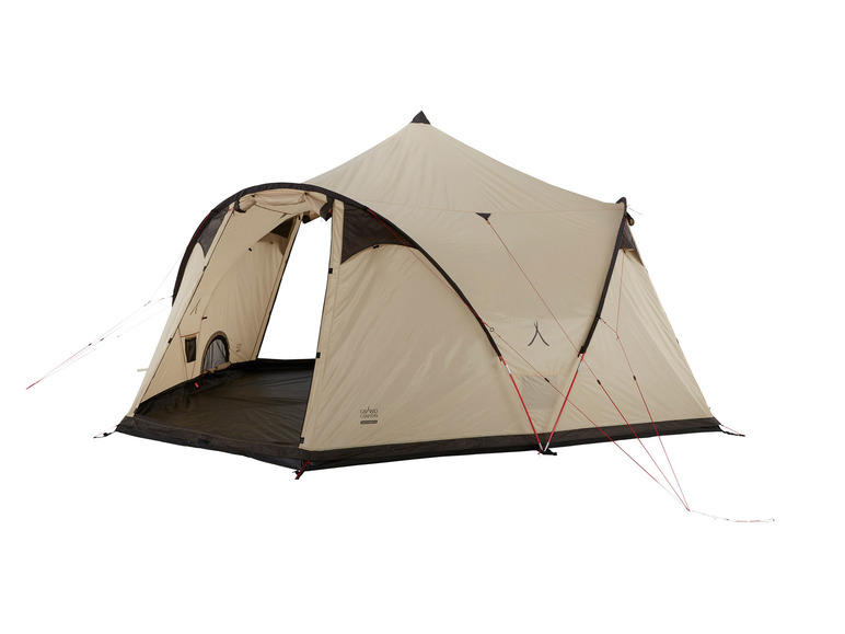 Une tente Grand Canyon Black Canyon 5P beige pour le camping.