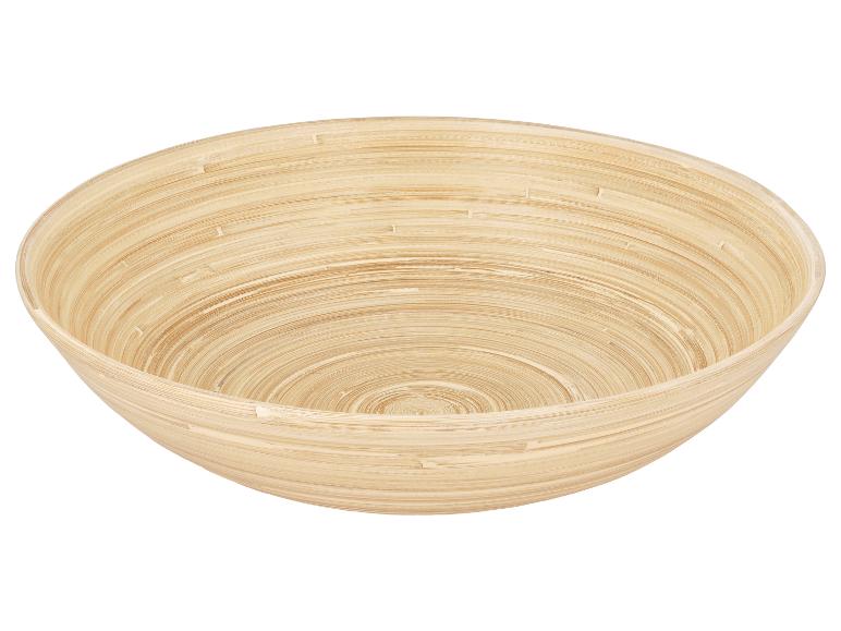 Bol rond en bambou avec texture de grain de bois naturel