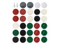 Pads de polissage de différentes couleurs et matériaux, y compris deux pads de ponçage.