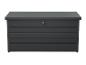 Coffre de rangement de jardin en métal gris foncé avec serrure
