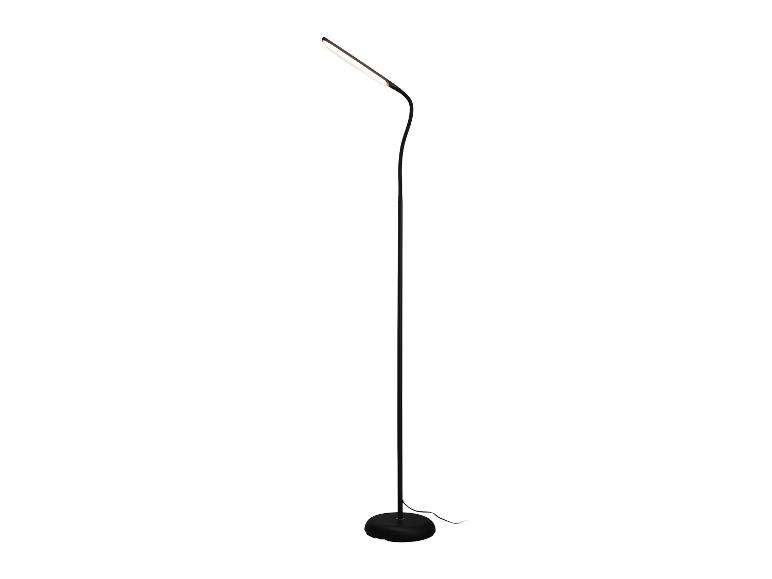 Lampadaire LED noir avec tête flexible et base ronde