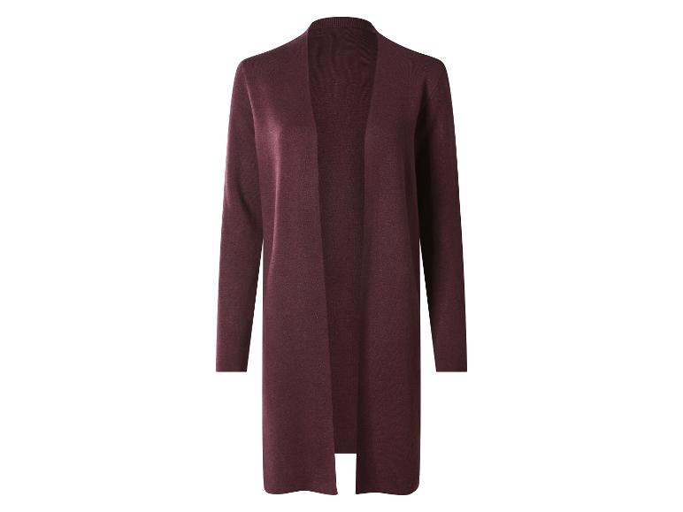 Long cardigan bordeaux ouvert pour femme
