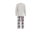 Pyjama pour homme avec haut gris à manches longues et pantalon à carreaux, vue arrière
