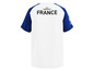Maillot de football blanc de l'équipe nationale française avec des manches bleues pour le tournoi UEFA Euro 2024.