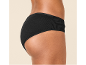 Culotte noire pour femme en maille côtelée fine, vue de profil