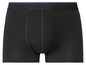 Boxers noirs avec un élastique bleu.