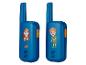Deux talkie-walkies jouets bleus avec illustrations d'enfants