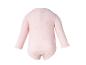 Body bébé rose à manches longues avec motif de nœuds, vue de dos.